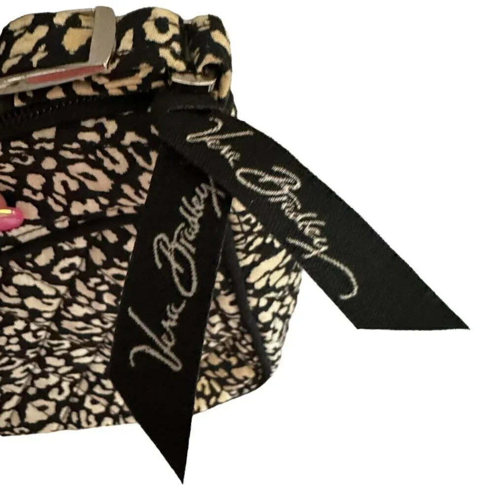 Vera Bradley‎ Camocat Crossbody Purse Quilted Black White Adjustable Cottagecore